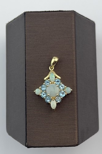 Opal und blautopas anhänger - opal,