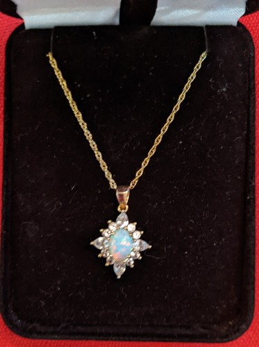 Jws 925 opal halskette - opal,