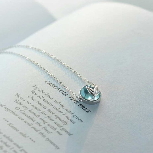 Halskette opal blau - halskette, damen