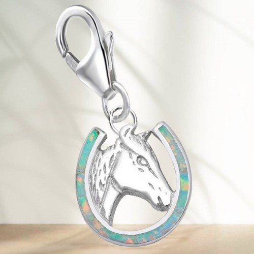 Opal pferd hufeisen charm - pferd,