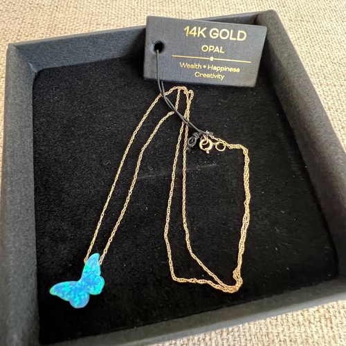 Massiver 14k gold blauer opal - 14k,