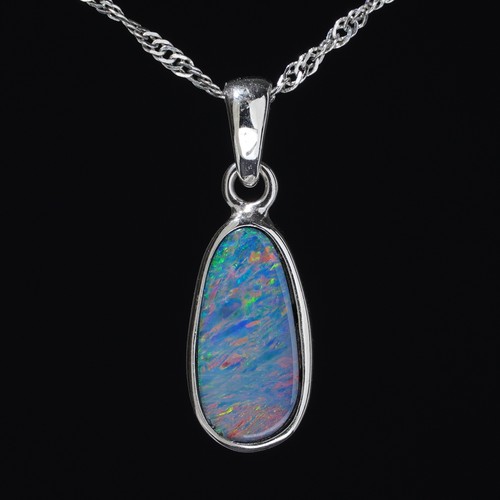 Australian black opal doublet - opal,