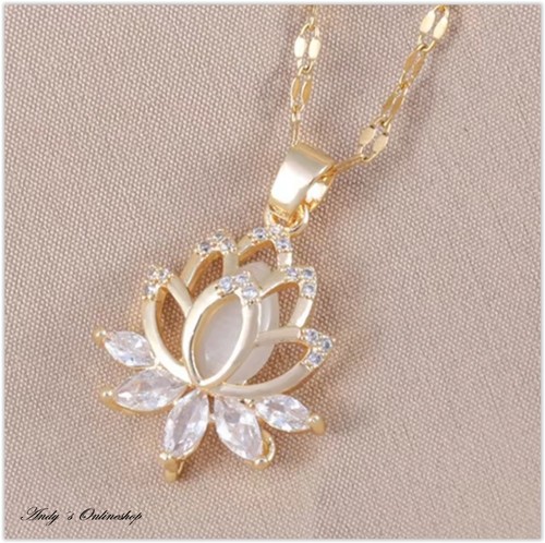 Damen halskette lotus - damen, blume