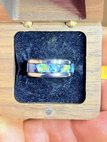 Opal ring besetzt mit opalen - besetzt,