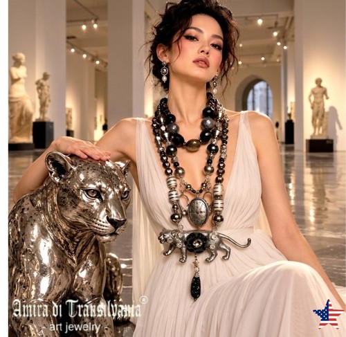 Silber panther anhänger - silber,