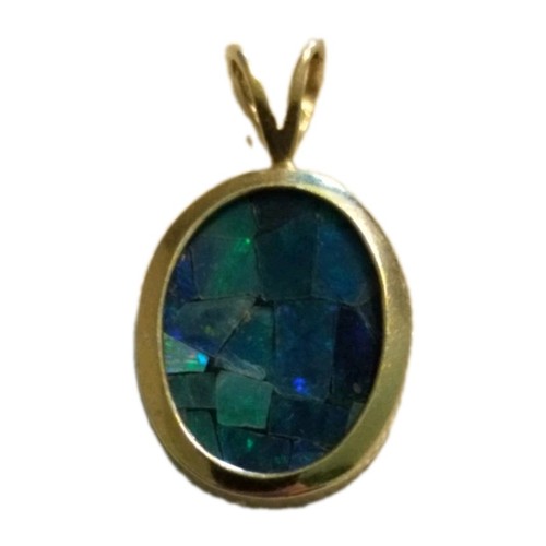 Mosaik oval opal - mosaik, gelbgold