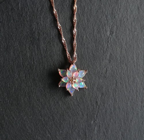 Opal halskette rosegold - opal,