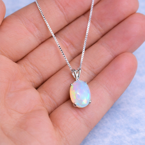 Opal anhänger 7x9mm 925 - anhänger,