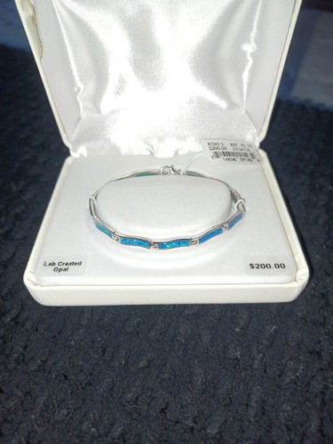 Lab created opal - created, armband