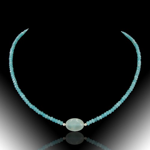 Aquamarin halskette mit - aquamarin-halskette,